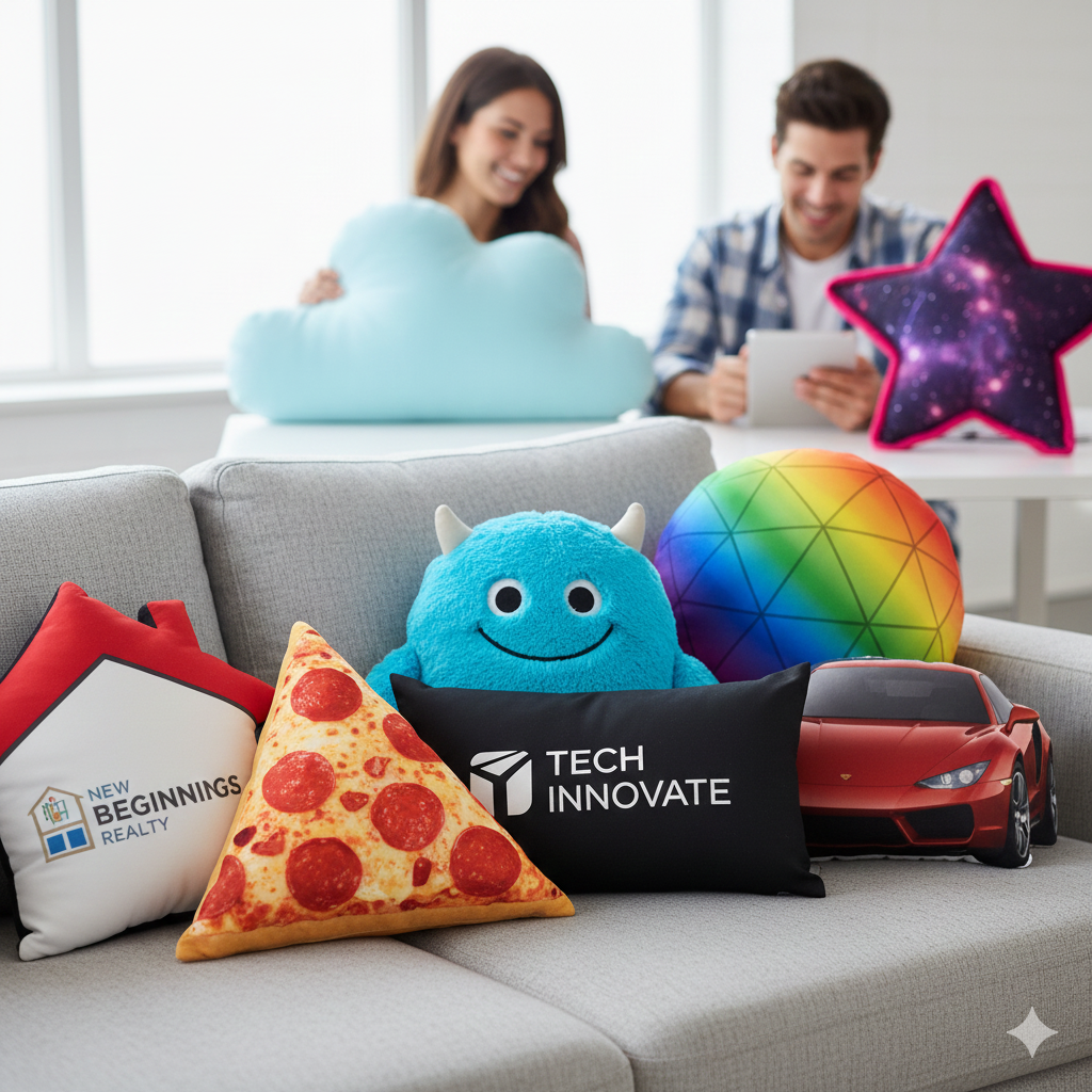 Custom 2D and 3D Shape Pillows